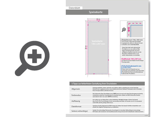 Product Bild speisekarte_mit_3-fach_drahtheftung__endformat_14_0_cm_x_29_7_cm__28-seitig