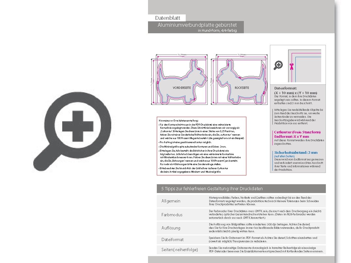 Product Bild aluminiumverbundplatte_silber_geb__rstet_in_hund-form_konturgefr__st___beidseitig_4_4-farbig_bedruckt