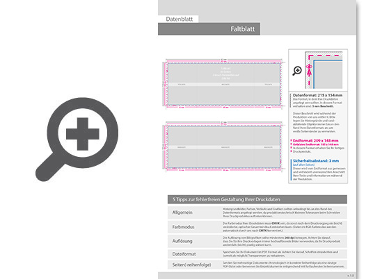 Product Bild faltblatt__gefalzt_auf_din_a5__6-seiter_(2-bruch_fensterfalz)__beidseitig_bedruckt_(4_4_farbig_+_1_sonderfarbe_hks)