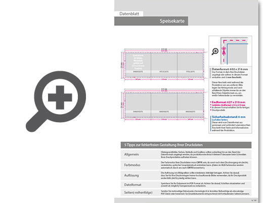Product Bild speisekarte__gefalzt_auf_quadrat_21_0_cm_x_21_0_cm__6-seiter_(wickelfalz)